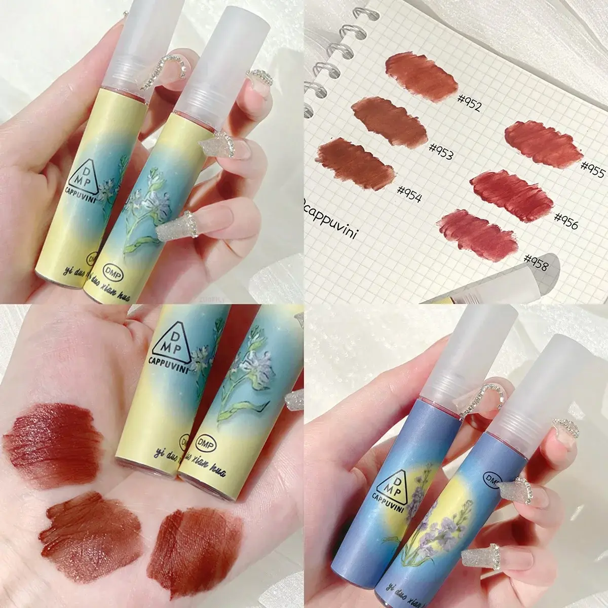 Rose Pink Matte Lip Glaze Velvet Liquid Lipstick Pigment Lasting Water Proof Lip Gloss Cosmetics Sexy Red Lip Tint Makeup Korean