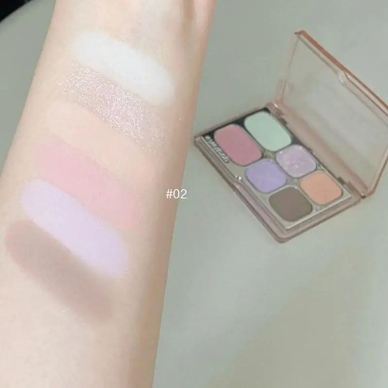 6-Color Low Saturation Eyeshadow Palette Matte Waterproof Milk Tea Brown Pink Lasting Natural Eyes Makeup Korean Cosmetics New