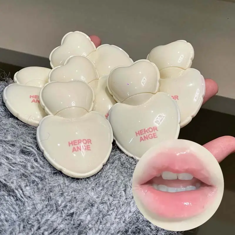 Peach Heart Water Gloss Mirror Lip Gloss Low-saturation Pink Liquid Lipstick Waterproof Non-Stick Cup No Fade Lip Tint Makeup
