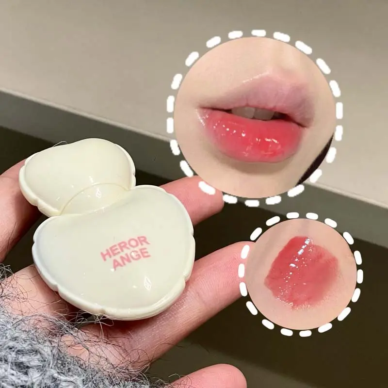 Peach Heart Water Gloss Mirror Lip Gloss Low-saturation Pink Liquid Lipstick Waterproof Non-Stick Cup No Fade Lip Tint Makeup