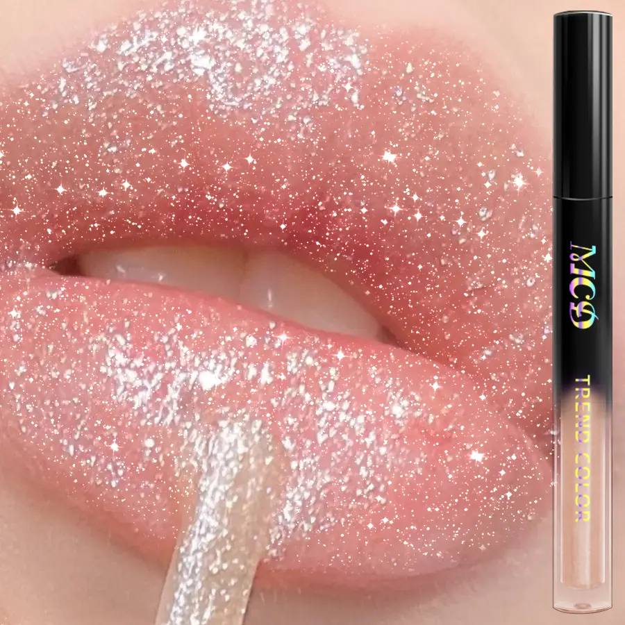 15 color Glitter Lip Glaze Long Lasting Waterproof Liquid Lipstick Dewy Finish Lip Oil Lip Tint makeup Pearl lip gloss Cosmetic