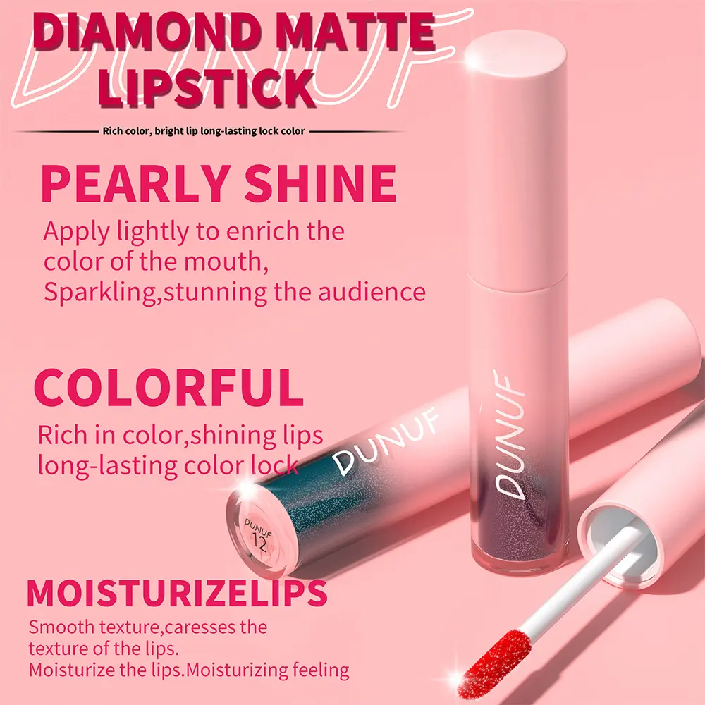 Sexy Latin Dance Makeup Waterproof Diamond Shimmer Glitter Lip Gloss 18 Colors Pearl Glitter Liquid Lipstick Sparkle Lip Tint