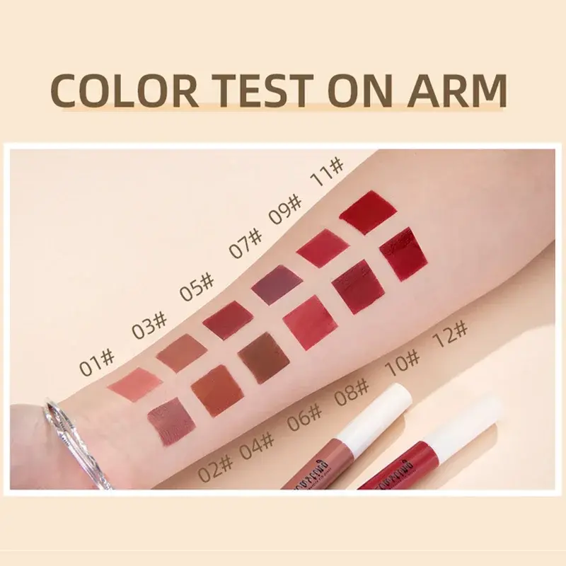 24 Colors Matte Lipstick Woman Lip Makeup Velvet Lipgloss Long Lasting Lip Tint Waterproof Non-stick Cup Lip Gloss Cosmetics