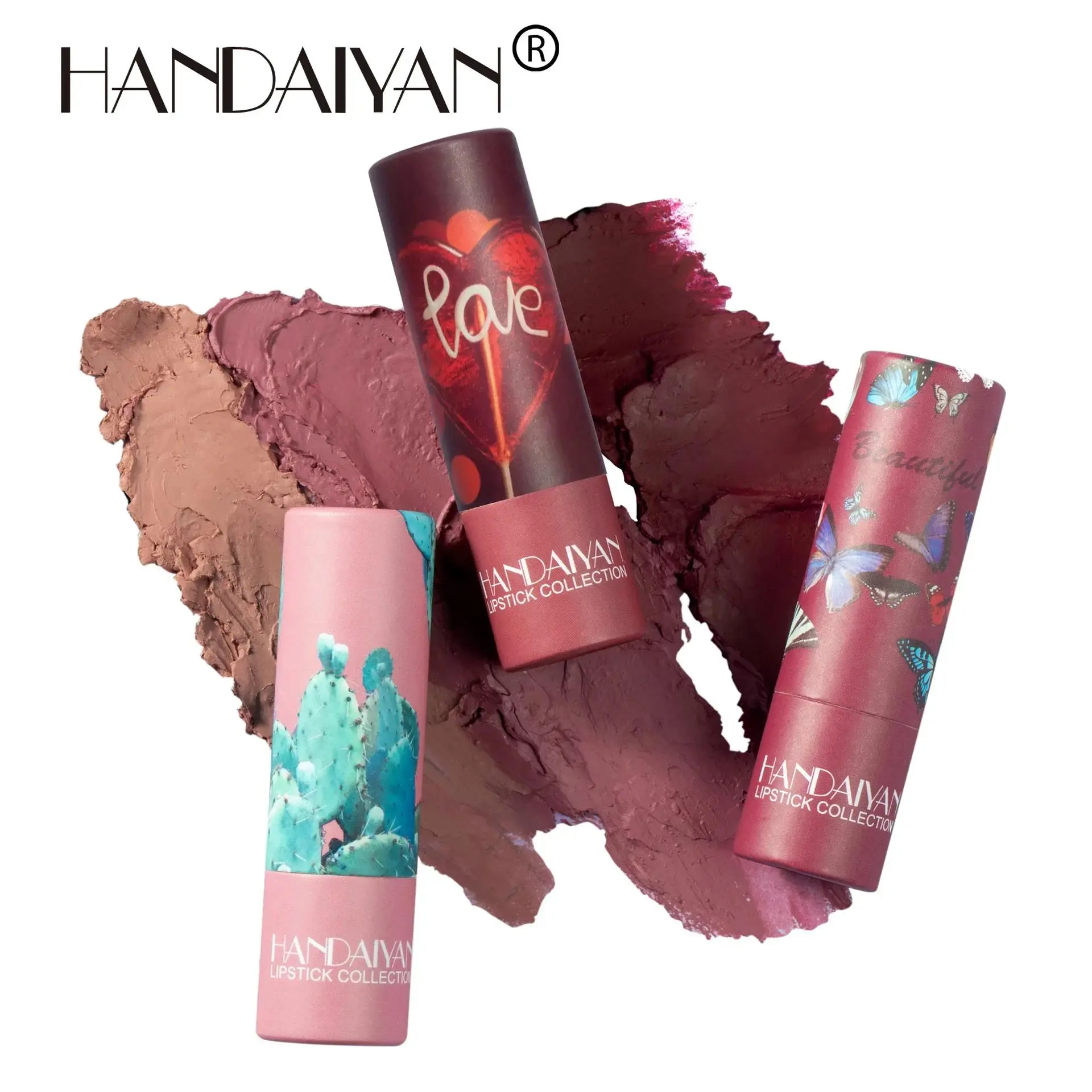 8 Colors Velvet Finish Lipstick Waterproof Long Lasting Moisturizing Non Stick Cup Nude Pink Red Lip Makeup Cosmetics
