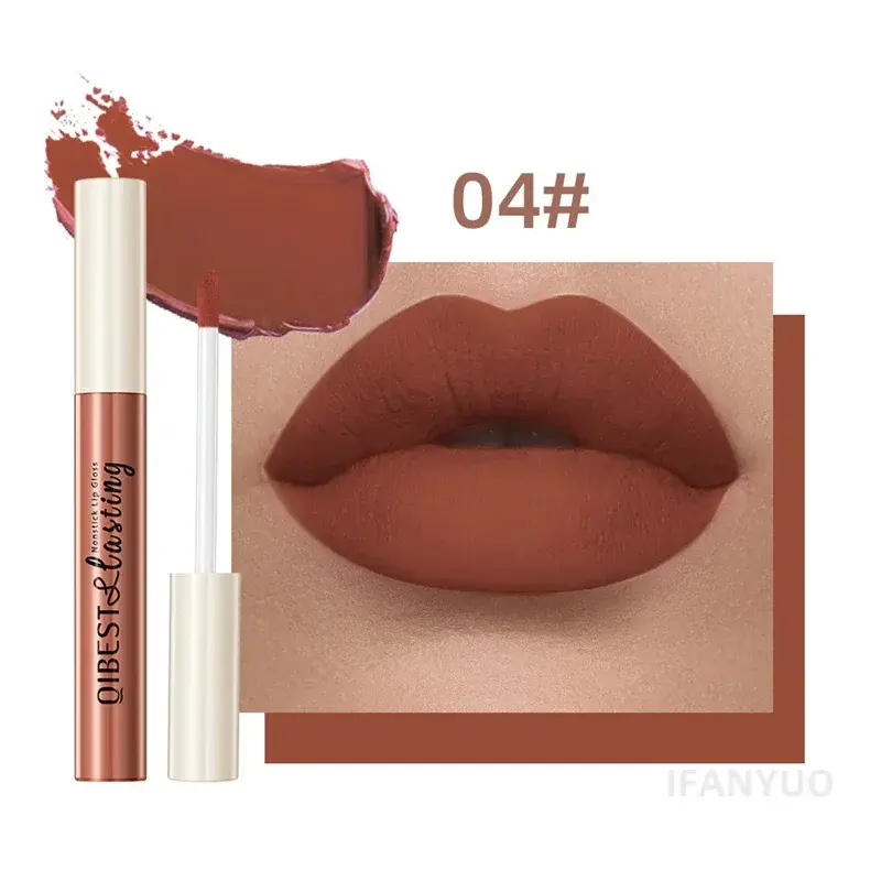 24 Colors Matte Lipstick Woman Lip Makeup Velvet Lipgloss Long Lasting Lip Tint Waterproof Non-stick Cup Lip Gloss Cosmetics