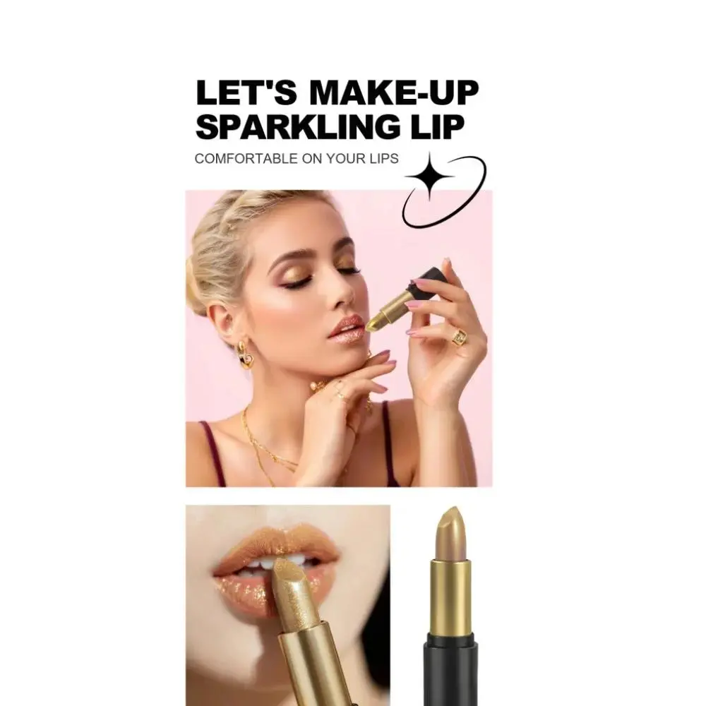 Shimmer Metallic Lipstick Set Waterproof Glitter High Pigment Shiny Sparkling Pearl Lipgloss Long Lasting Makeup