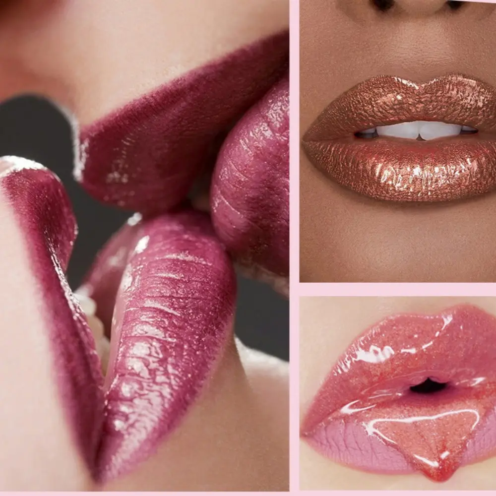 6 Colors Chameleon Lip Gloss Long Lasting Waterproof Non Stick Cup Sweat Proof Pearl Shine Lipstick For Women  makeup Cosmetics