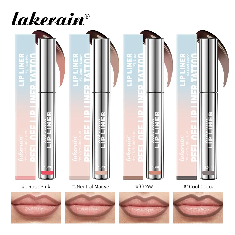 4colors Highly Pigmented Lip Liner Tattoo Matte Peel Off Enhance Lip Liner Lasting Lip Stain Waterproof Transfer-proof Lipstick