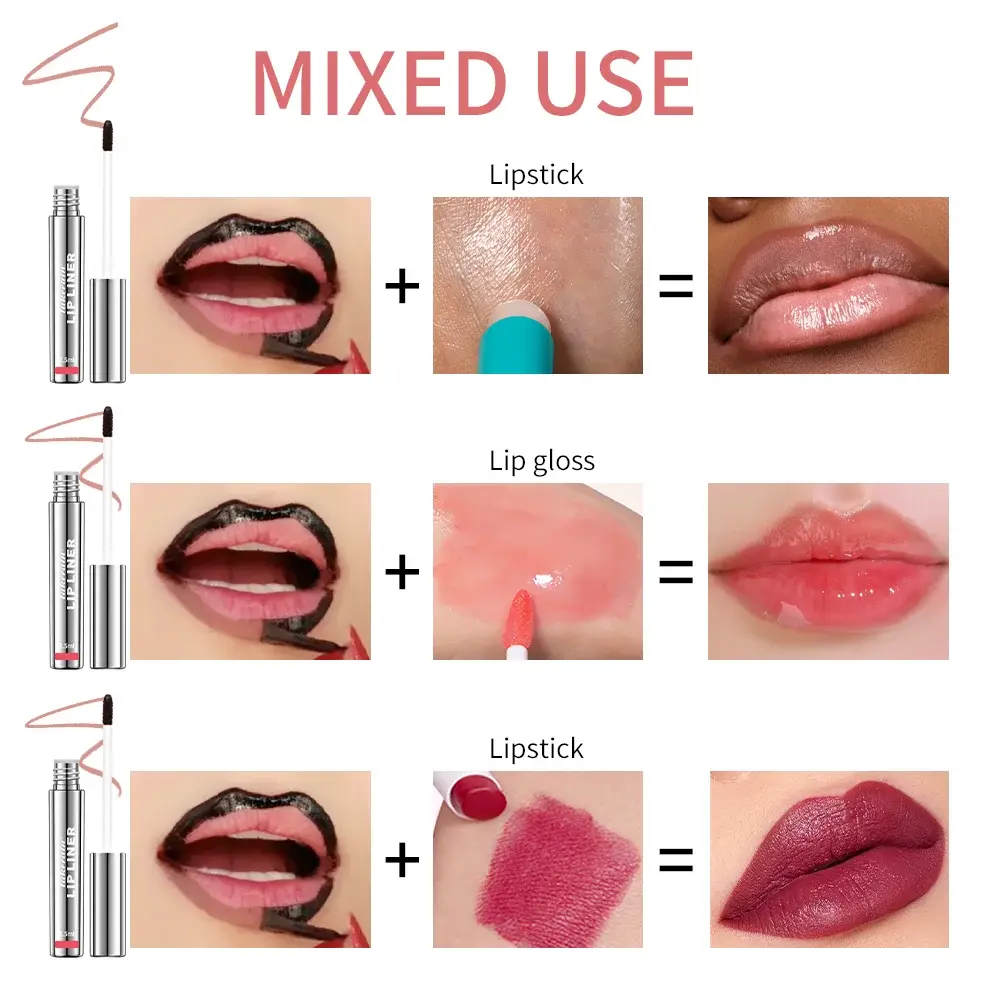 4colors Highly Pigmented Lip Liner Tattoo Matte Peel Off Enhance Lip Liner Lasting Lip Stain Waterproof Transfer-proof Lipstick