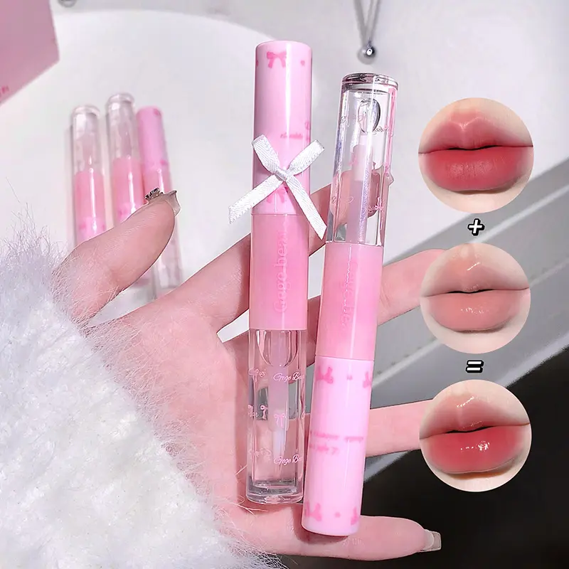 GegeBear Lightweight Dual-Ended Lip Lacquer: Long-Lasting, Waterproof Formula -Natural Look with a Dewy Finish for a Radiant