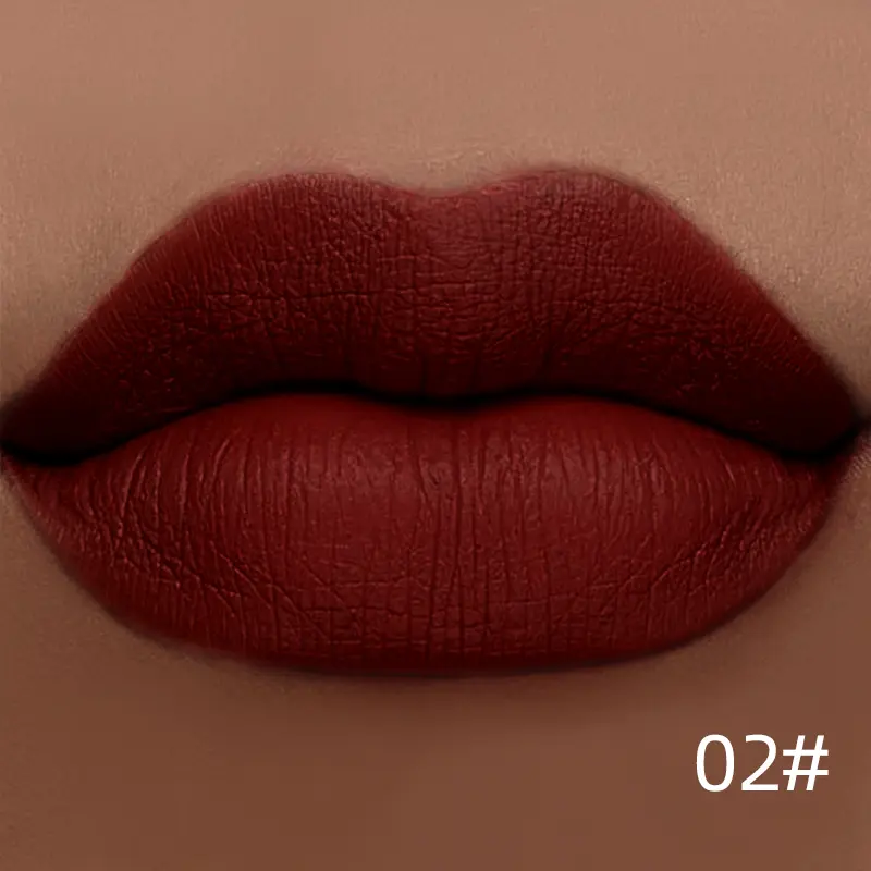 QIBEST Matte Liquid Lipstick Lip Makeup Nude Lip Gloss Waterproof Lipgloss Dark Red Black Lipstick Long lasting Lip Tint Glaze