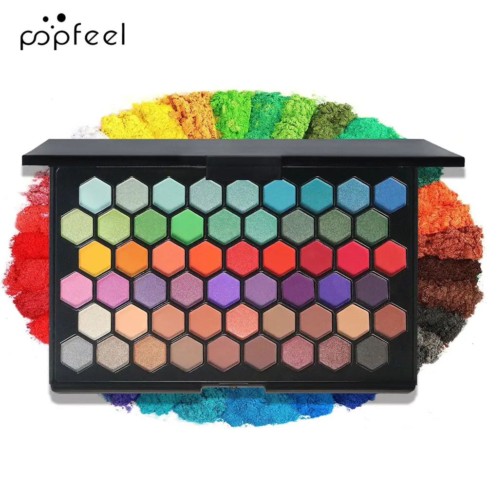 54 Colors Matte Fine Glitter Eyeshadow Palette Earth Color Eyeshadow Palette Waterproof Non-Halogenating Delicate Eyeshadow