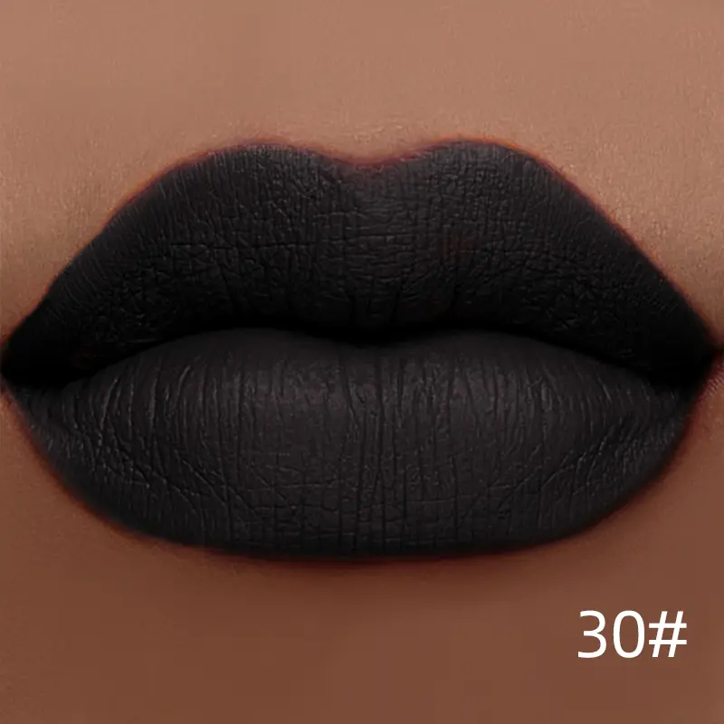 QIBEST Matte Liquid Lipstick Lip Makeup Nude Lip Gloss Waterproof Lipgloss Dark Red Black Lipstick Long lasting Lip Tint Glaze