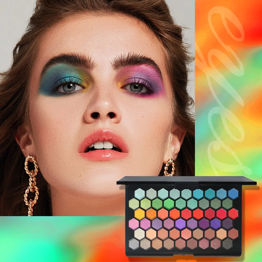 54 Colors Matte Fine Glitter Eyeshadow Palette Earth Color Eyeshadow Palette Waterproof Non-Halogenating Delicate Eyeshadow