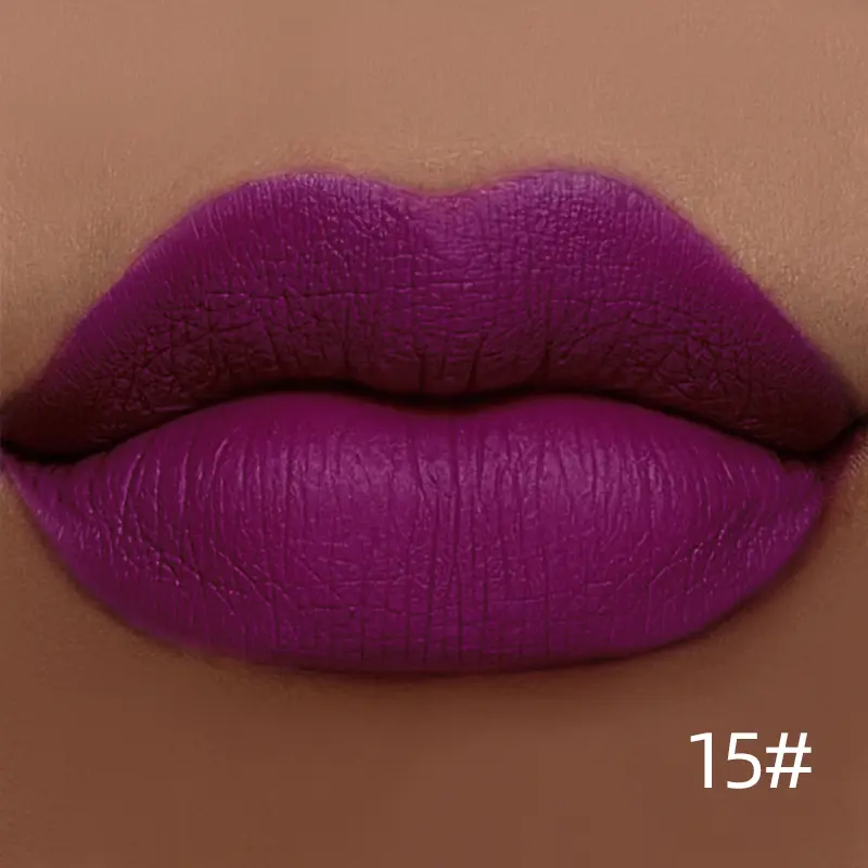QIBEST Matte Liquid Lipstick Lip Makeup Nude Lip Gloss Waterproof Lipgloss Dark Red Black Lipstick Long lasting Lip Tint Glaze