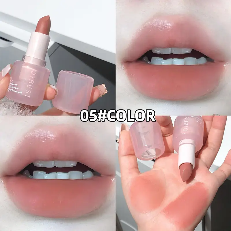 QIBEST Nude Matte Lipstick Waterproof Long Lasting Lip Stain Sexy Red Lipstick Tinted Lips Makeup For Women Korean Cosmetics