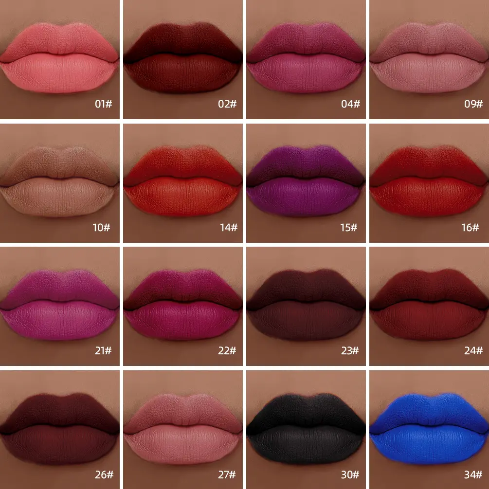 QIBEST Matte Liquid Lipstick Lip Makeup Nude Lip Gloss Waterproof Lipgloss Dark Red Black Lipstick Long lasting Lip Tint Glaze
