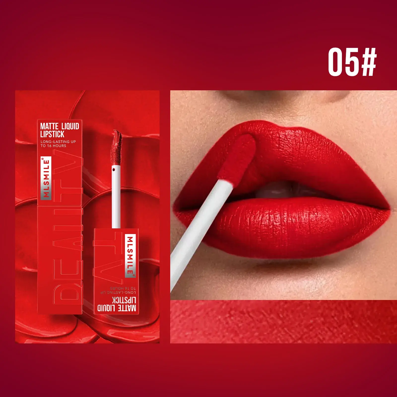 MLSMILE 6 Color Non-stick cup Velvet Lip Satin Gloss Lip glaze Mist Matte Liquid Lipstick Waterproof Long-lasting Lip Tint