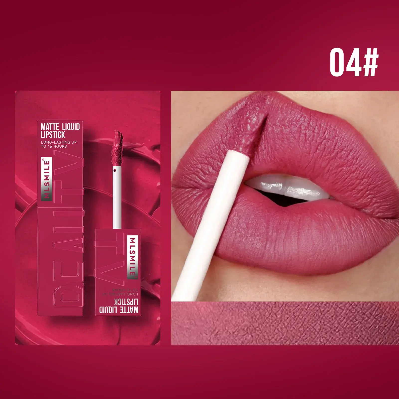 MLSMILE 6 Color Non-stick cup Velvet Lip Satin Gloss Lip glaze Mist Matte Liquid Lipstick Waterproof Long-lasting Lip Tint