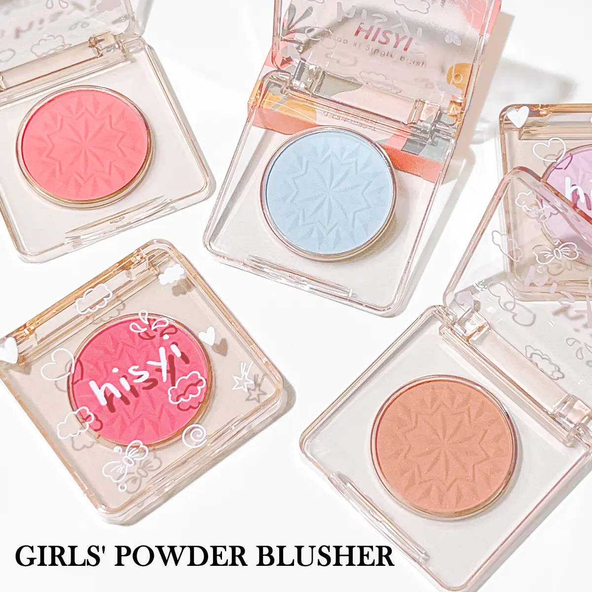 Monochrome blush brightens the face and gives color, saturated natural highlights all-in-one plate for pure skin repair