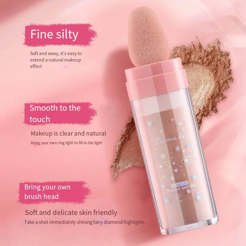 Contouring highlighter pat powder brightens skin tone to create light and shadow, waterproof and sweatproof highlighter