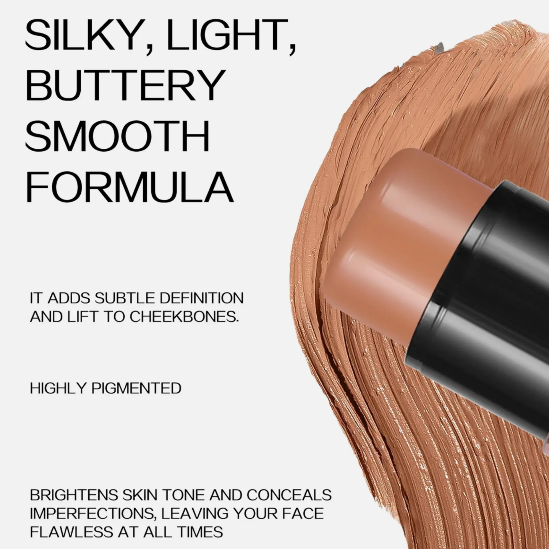 Double Head Highlighter Stick Contour Stick Waterproof Natural Silky Smooth Face Contouring for Nose Shadow With Makeup Brushes