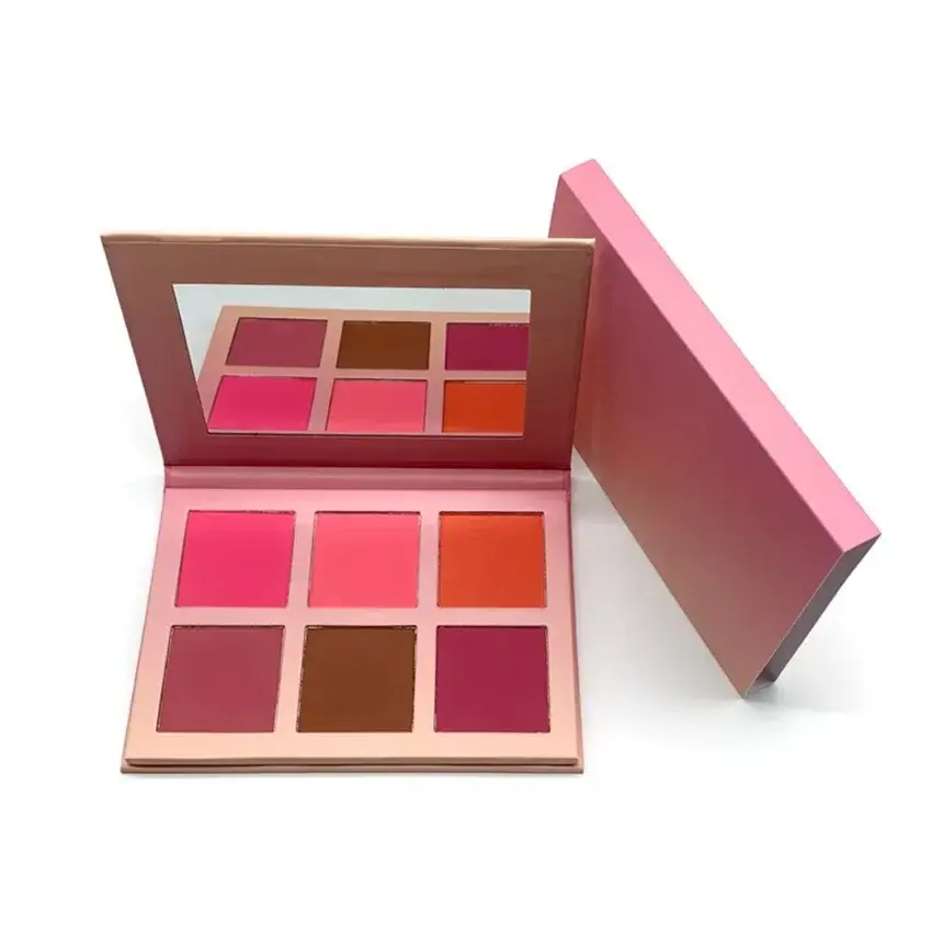 Plate Private 6-color Blusher&Contour Powder Label Pigment Natural Waterproof Color Rendering Custom Logo Makeup Wholesale Vegan