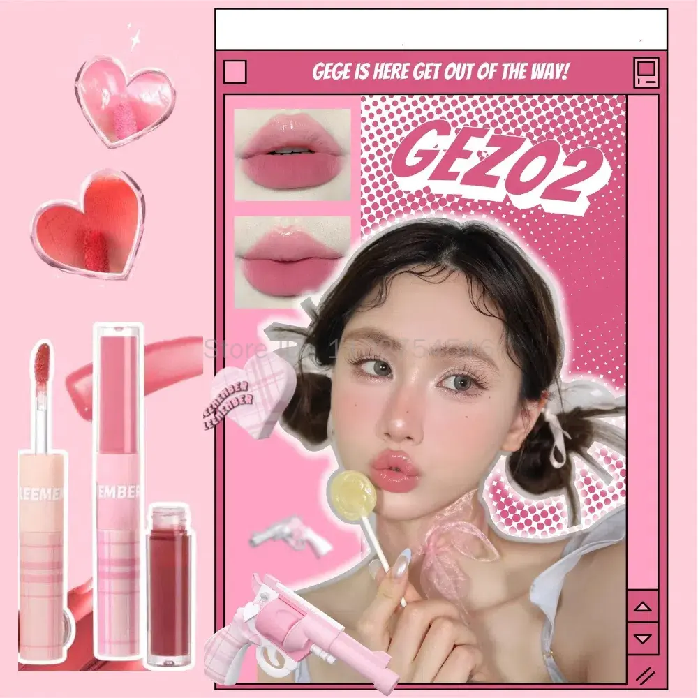 LEEMEMBER Multiple Series Double Headed Lip Glaze Lip Mud Long Lasting Moisturizing Waterproof Lip Tint Matte Lipstick Makeup