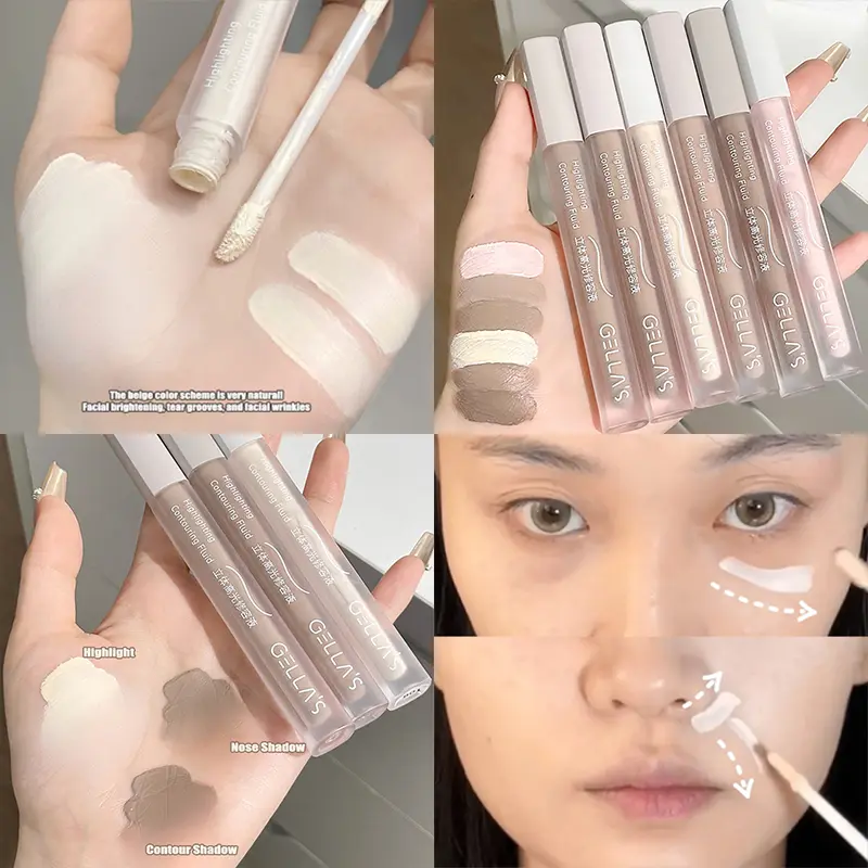 3PC Liquid Shaping Contour Stick Natural Matte Finish Highlighters Shadow Cream Face Brightening Waterproof Mandible Contouring