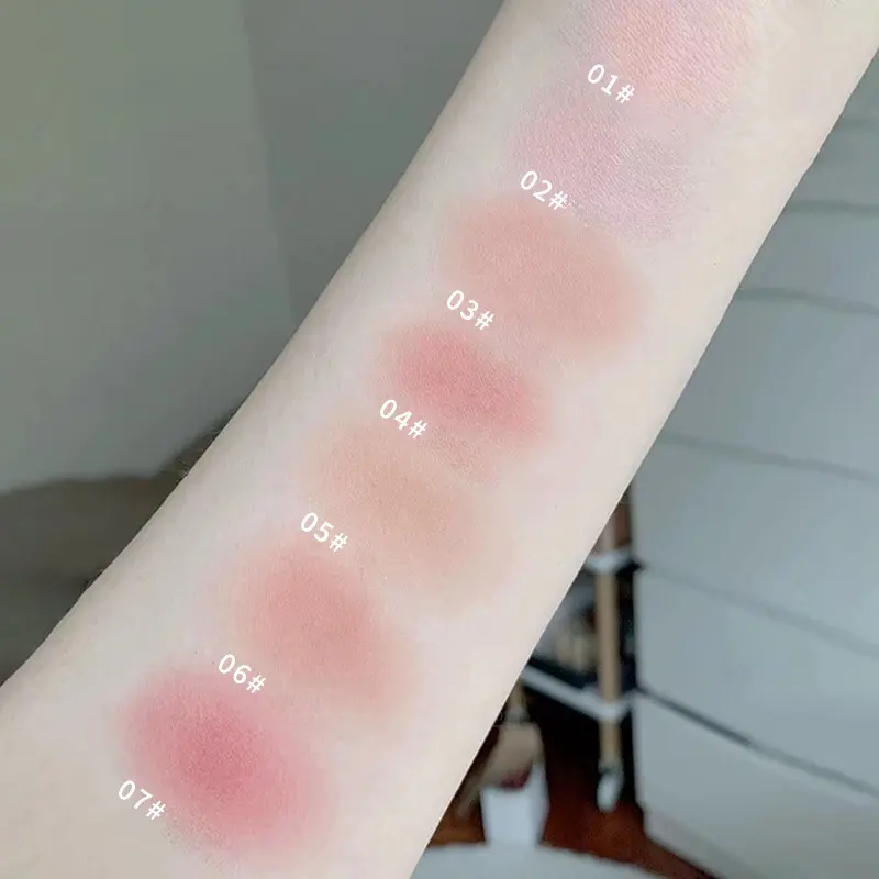 1PC Blush Makeup Palette Cute 7 Color Mineral Powder Blue Pink Rouge Long Lasting Natural Cheek Tint Waterproof Blusher Cosmetic
