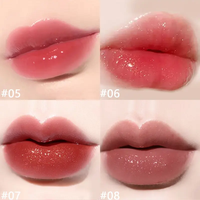 10 pcs Shimmer Mini Lip Gloss Kit,Moisturizing Liquid Lipsticks with Mirror and Waterproof Finish,Perfect Gift/Valentine's Day