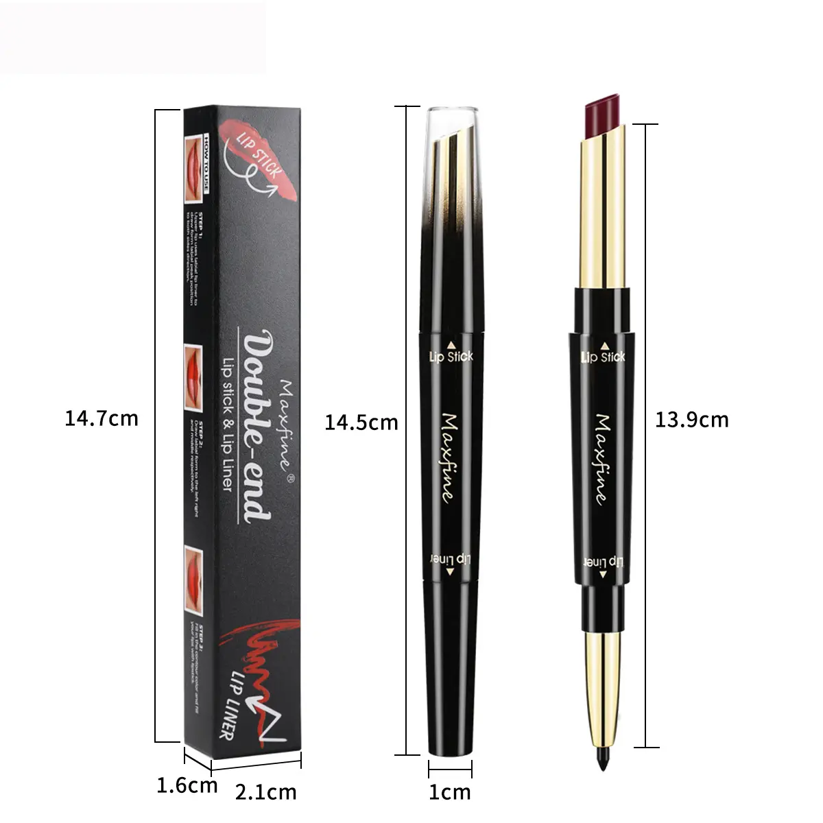2 In 1 Lipstick lipliner Matte Highly Pigmented Waterproof Long Lasting Non stick Cup Lip Makeup