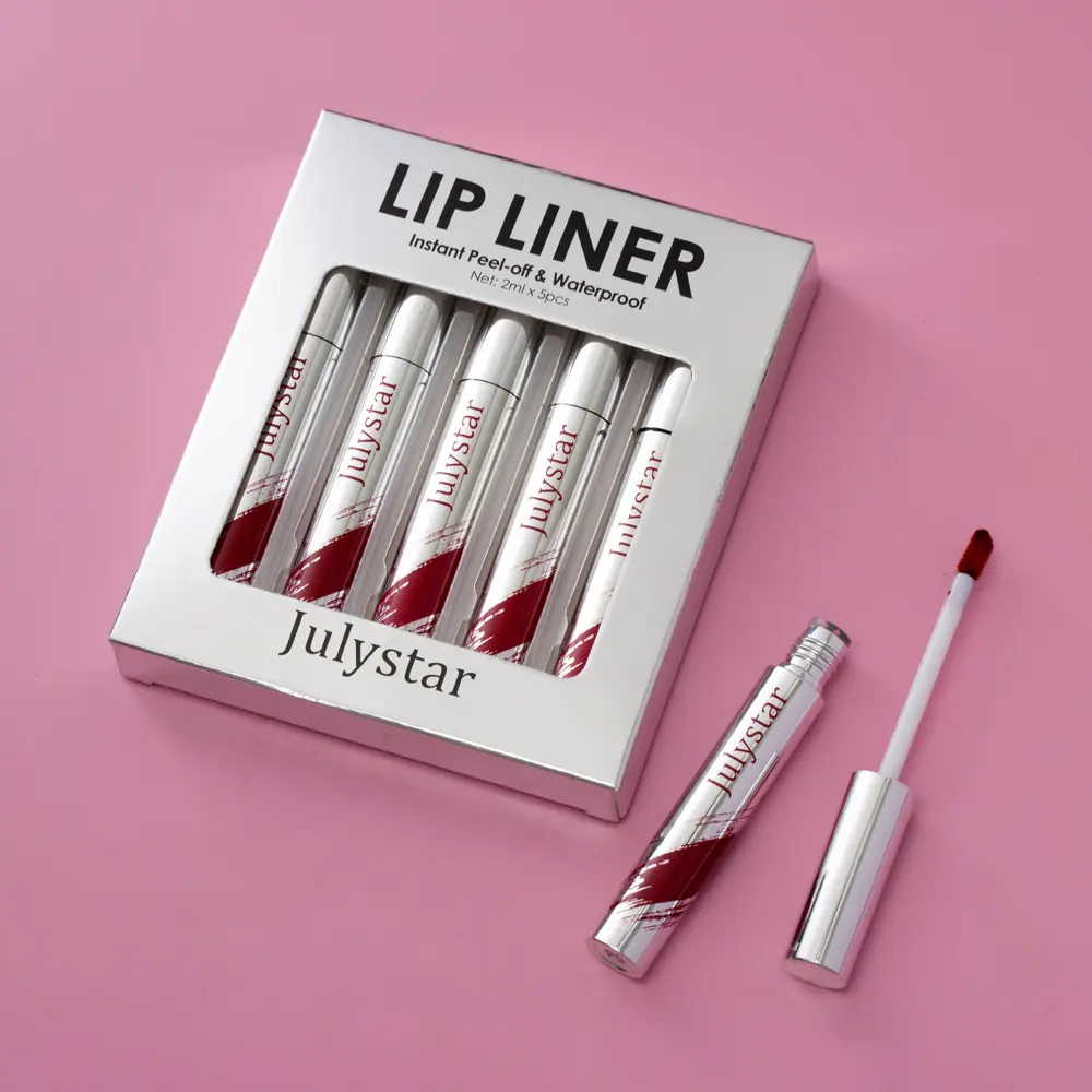 Julystar5 color tearing lip gloss matte lip glaze lasting color retention waterproof non-stick liquid lipstick