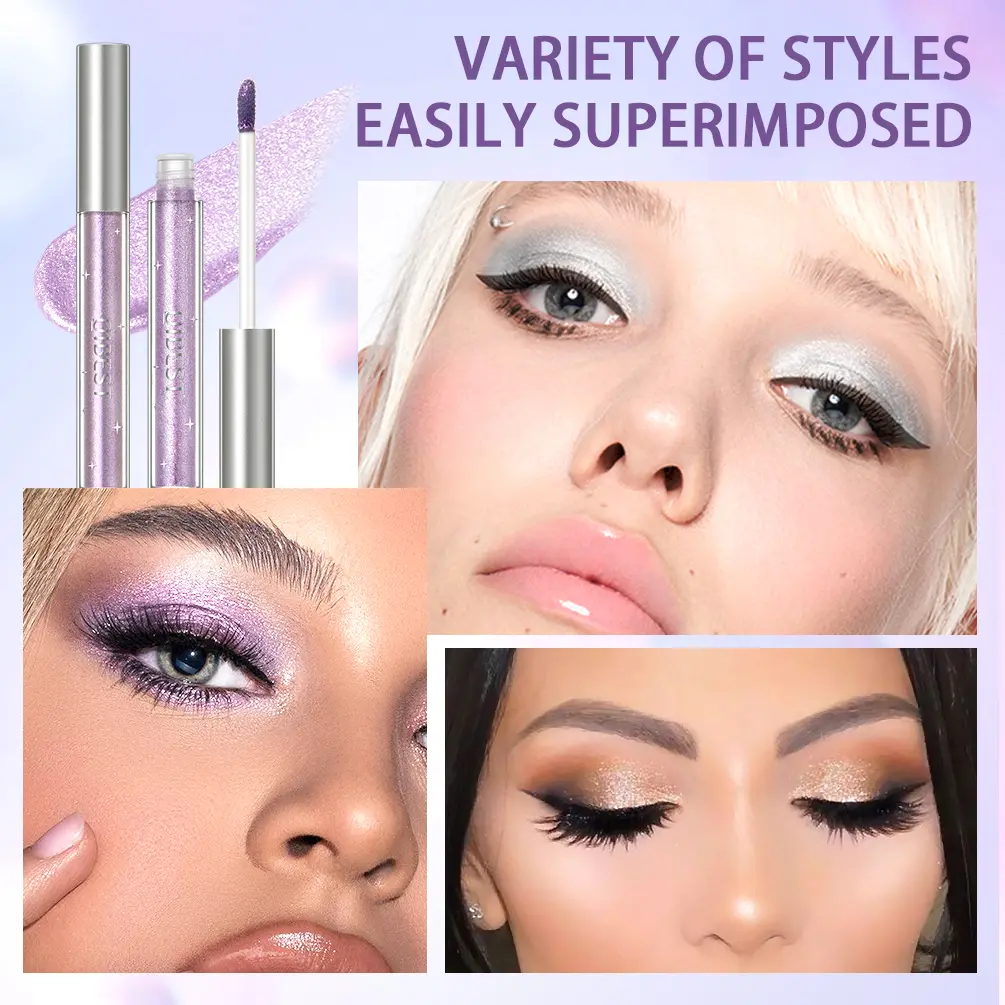 QIBEST Eyeshadow Stick Makeup Glitter Eye Shadow 15 Colors Eyeshadow Pigment Waterproof Eye Shadow Stick Liquid Shiny Cosmetics