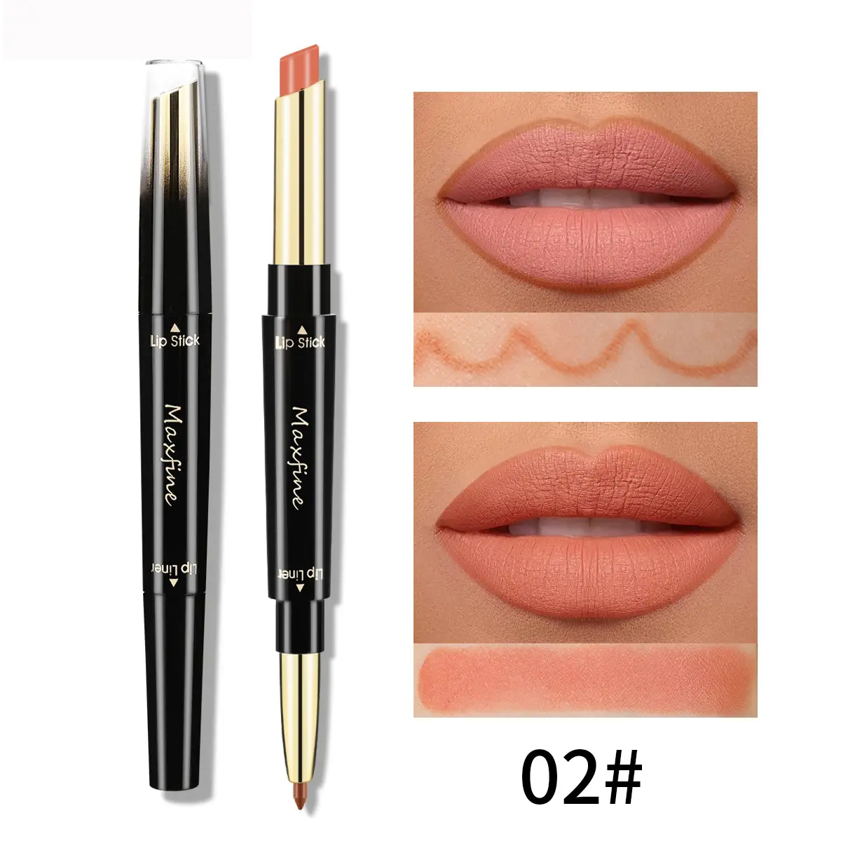 2 In 1 Lipstick lipliner Matte Highly Pigmented Waterproof Long Lasting Non stick Cup Lip Makeup