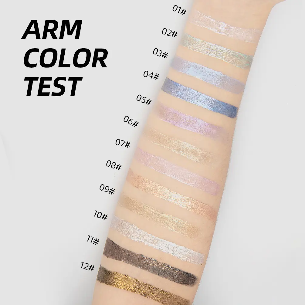 QIBEST Eyeshadow Stick Makeup Glitter Eye Shadow 15 Colors Eyeshadow Pigment Waterproof Eye Shadow Stick Liquid Shiny Cosmetics
