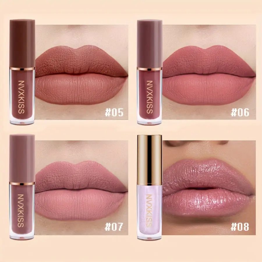 12PCS matte lip glaze pearlescent lip gloss waterproof long-lasting not easy to fade matte lipstick gift box gift
