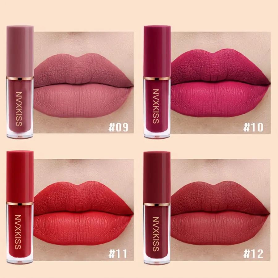 12PCS matte lip glaze pearlescent lip gloss waterproof long-lasting not easy to fade matte lipstick gift box gift
