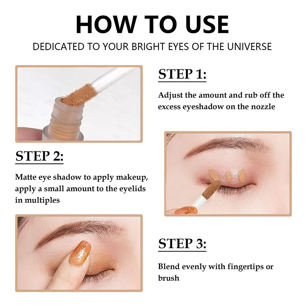 QIBEST Matte Liquid Eyeshadow Cream Smooth Eye Makeup Long Lasting Waterproof Eye Shdaow Stick Blush Dual Purpose Contour Shadow