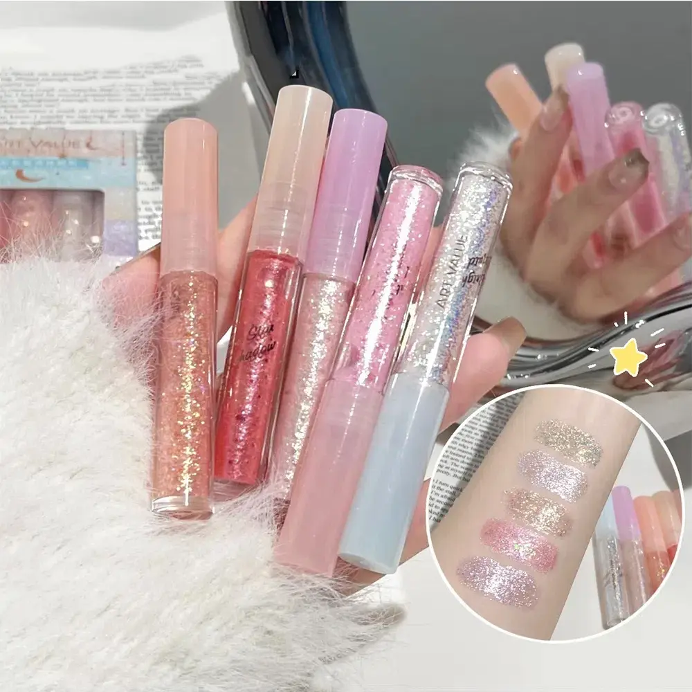 Glitter Blue Liquid Eyeshadow Stick Kit Crystal Shimmer Shiny Water Highlighter Waterproof Diamond Pink Purple Sequins Eyeliner