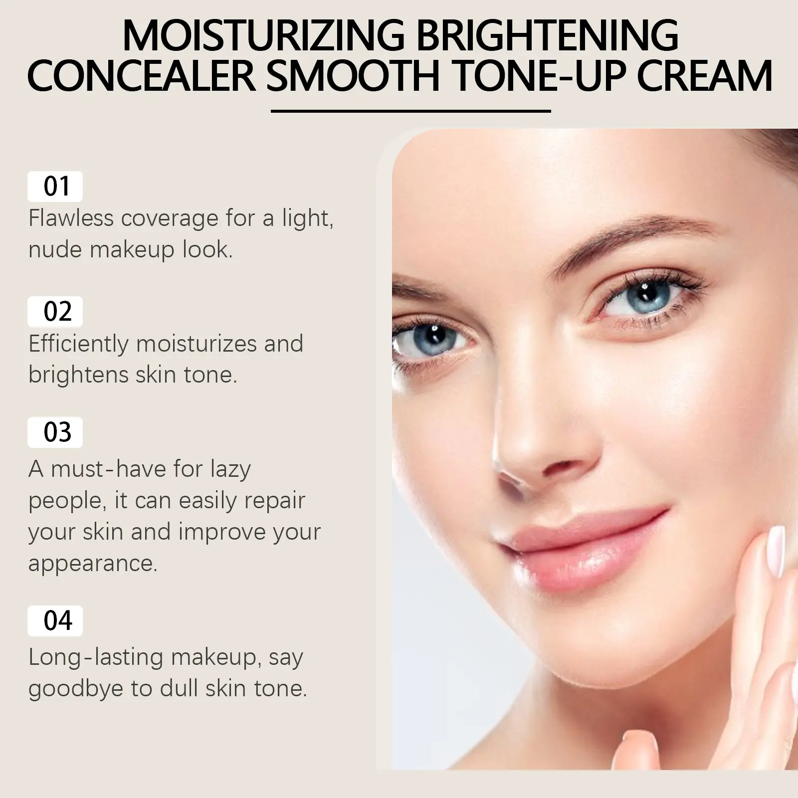 Concealer BB Cream Waterproof Full Coverage Cover up Blemishes Pimples Oil Control CC Cream for Face Brighten Makeup Cosmetics