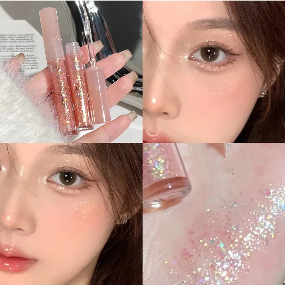 Glitter Blue Liquid Eyeshadow Stick Kit Crystal Shimmer Shiny Water Highlighter Waterproof Diamond Pink Purple Sequins Eyeliner