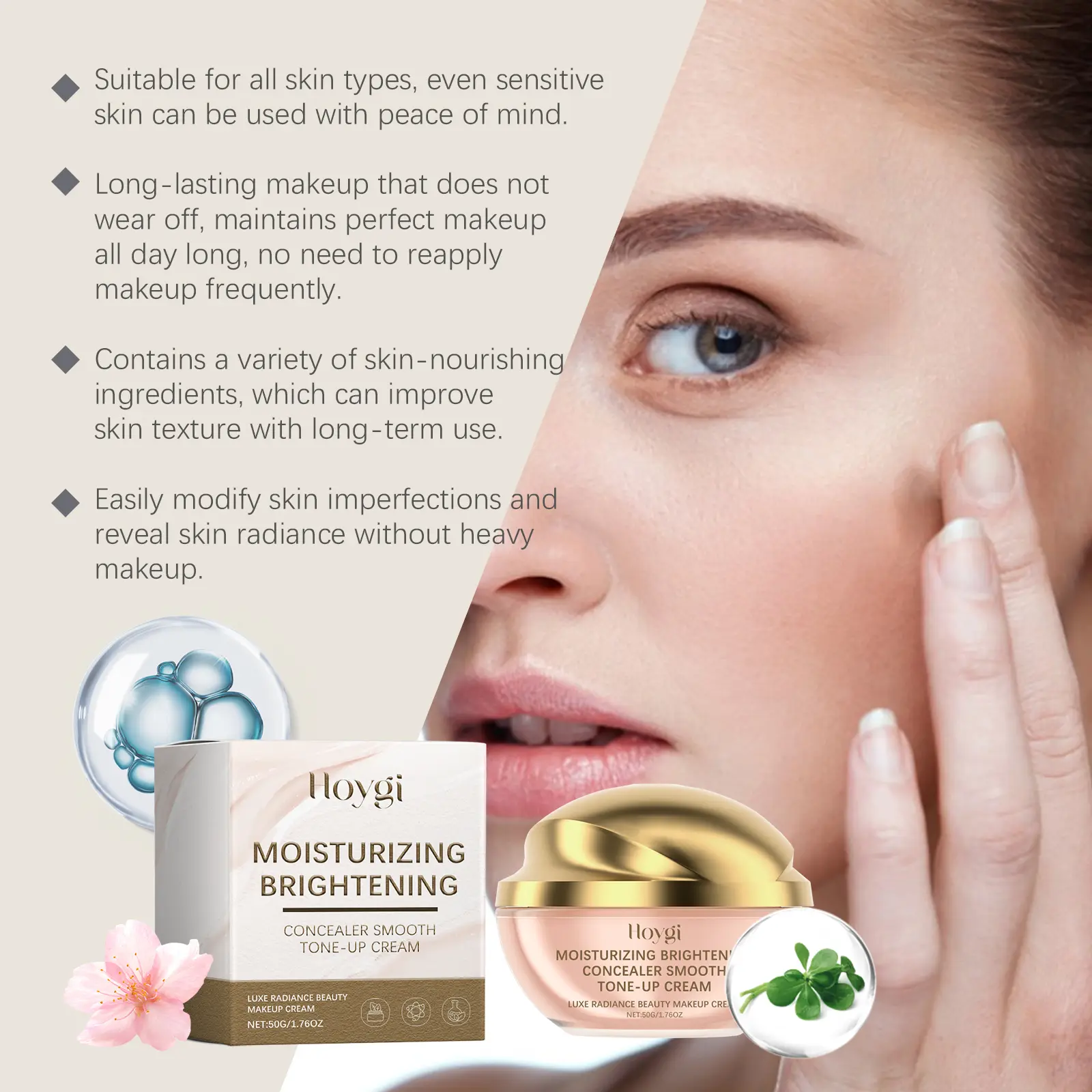 Concealer BB Cream Waterproof Full Coverage Cover up Blemishes Pimples Oil Control CC Cream for Face Brighten Makeup Cosmetics