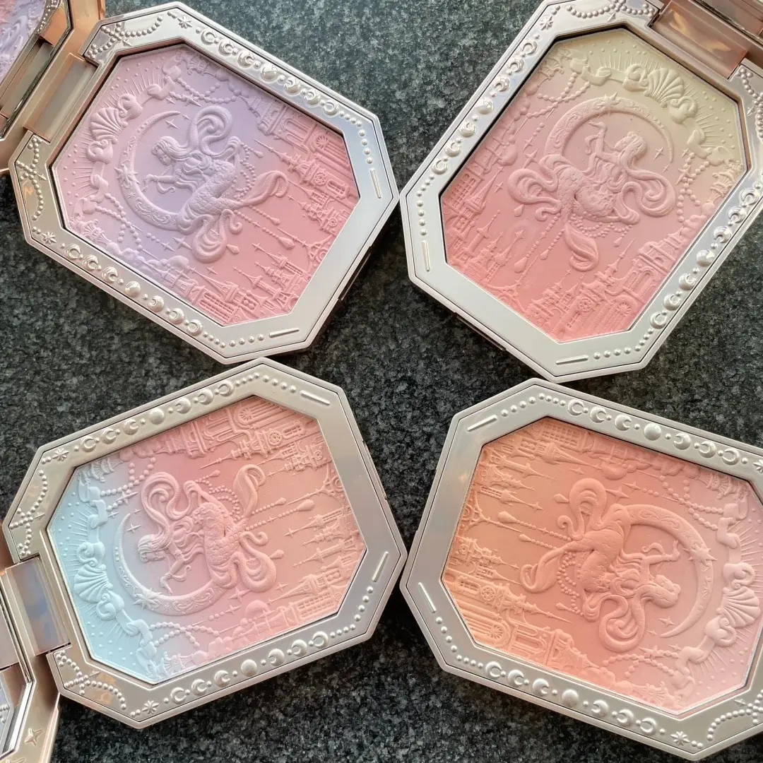 Flower Knows Moonlight Mermaid Jewelry Blush 5g Matte Long-Lasting Cheek Blush Powder Vegan Cruelty-Free Waterproof Natural