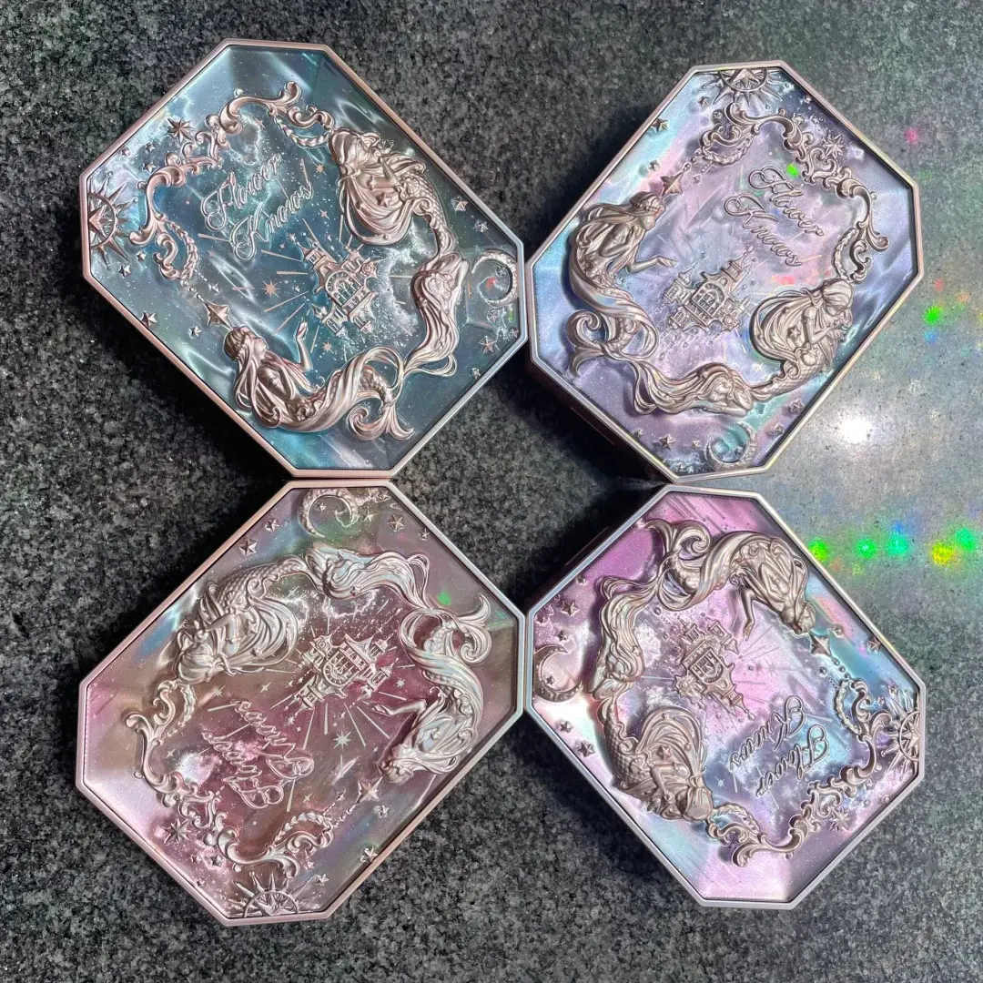 Flower Knows Moonlight Mermaid Jewelry Blush 5g Matte Long-Lasting Cheek Blush Powder Vegan Cruelty-Free Waterproof Natural