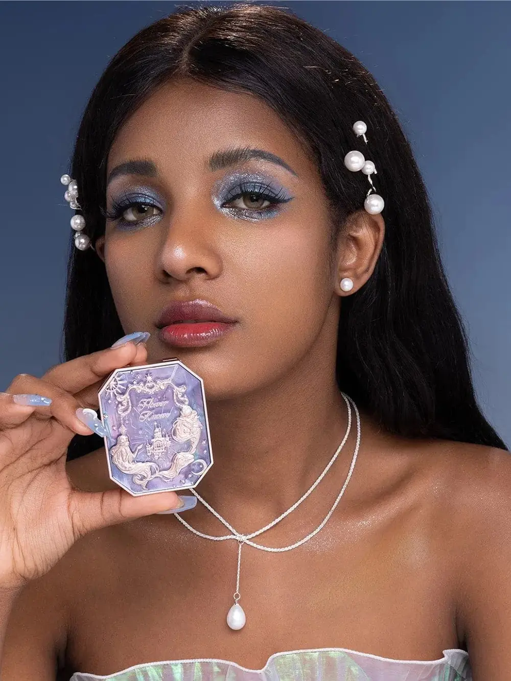 Flower Knows Moonlight Mermaid Jewelry Blush 5g Matte Long-Lasting Cheek Blush Powder Vegan Cruelty-Free Waterproof Natural