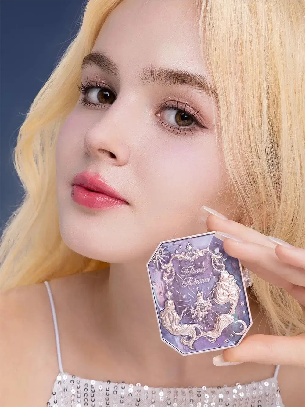 Flower Knows Moonlight Mermaid Jewelry Blush 5g Matte Long-Lasting Cheek Blush Powder Vegan Cruelty-Free Waterproof Natural