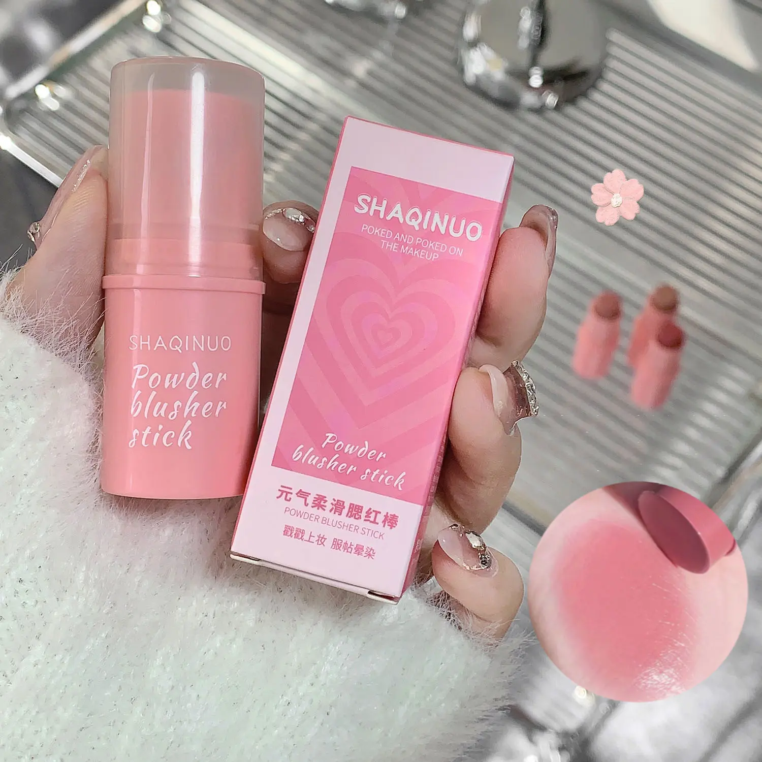 Natural Cheek Blush Stick Moisturizing Blusher Balm Blush Waterproof Sticks Peach Nourish Contour Eyeshadow Rouge Blush Makeup