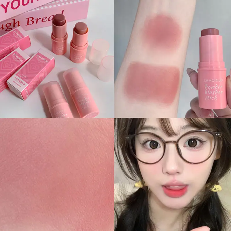 Natural Cheek Blush Stick Moisturizing Blusher Balm Blush Waterproof Sticks Peach Nourish Contour Eyeshadow Rouge Blush Makeup