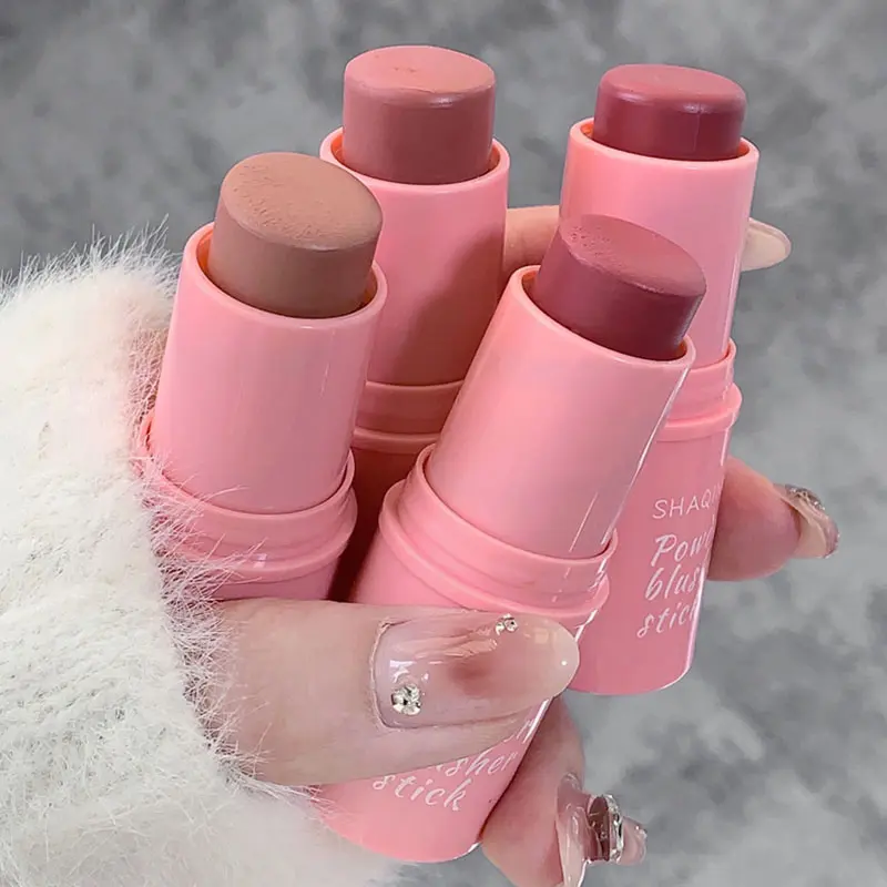 Natural Cheek Blush Stick Moisturizing Blusher Balm Blush Waterproof Sticks Peach Nourish Contour Eyeshadow Rouge Blush Makeup